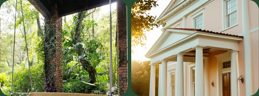 Baton Rouge reverse mortgage loans illustration of a Southern Louisiana home porch for homeowners age 62 and older