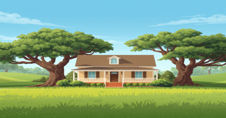 Baton Rouge USDA home loans illustration of a suburban Louisiana home with oak trees