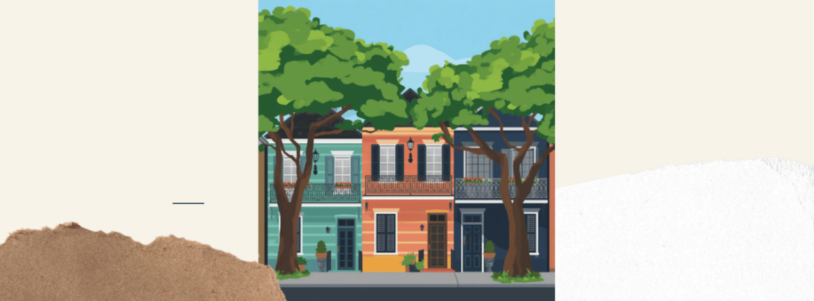 Illustration for New Orleans LA DSCR 5-10 unit loans showing a small multifamily rental building