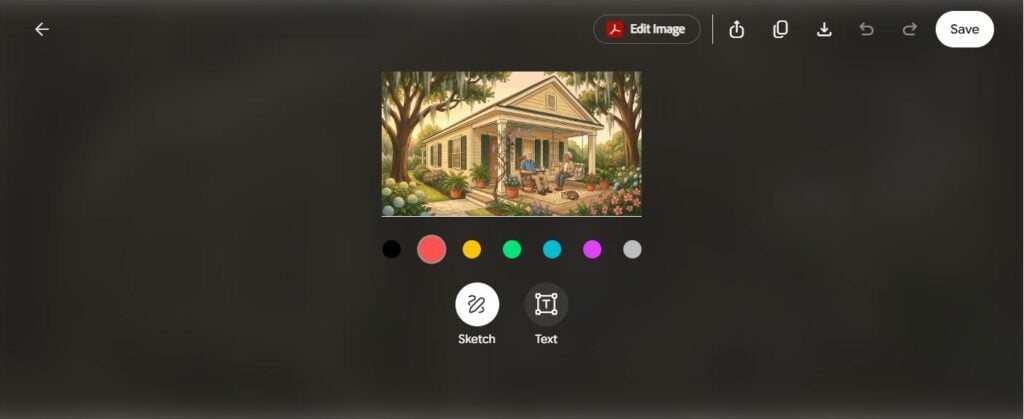 Illustration of a Southern home in Baton Rouge with a senior couple on the porch, representing Baton Rouge HECM loans for homeowners 62 and older
