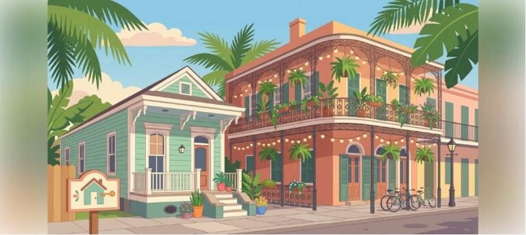 New Orleans short-term rental DSCR loan illustration of French Quarter style rental homes