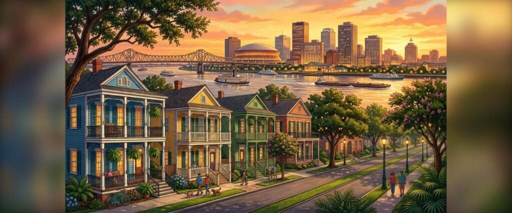 New Orleans DSCR loan requirements for investors: rental homes along the Mississippi River skyline